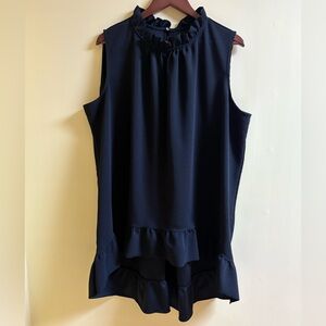 Lane Bryant Black Textured Top / Dress Hi Low Hem Size 26/28 EUC